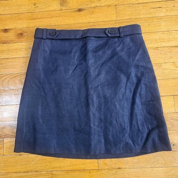 J Crew Blue Linen Pencil A Line Skirt Size 2 - Picture 1 of 7